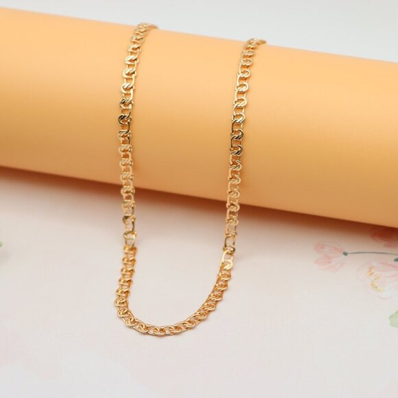 Elegant Rose Gold Link Chain Necklace Brass Base, XPNL0198 - Picture 9 of 12